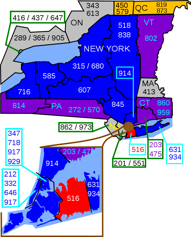 Area Codes 516 And 363 Wikiwand