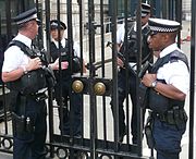 Armed police officers (London, 2014)