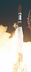 Launch of Vela 2A. Atlas Agena D with Vela 2A, Vela 2B and ERS 13 (Jul. 17 1964).jpg