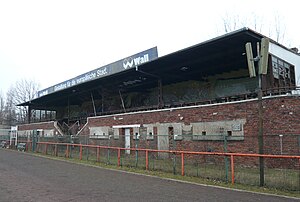 View of the grandstand of the stadium