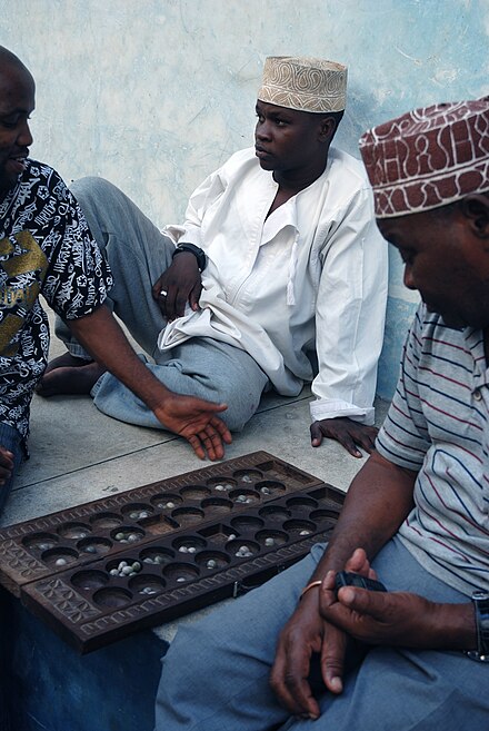 Bao players in Zanzibar