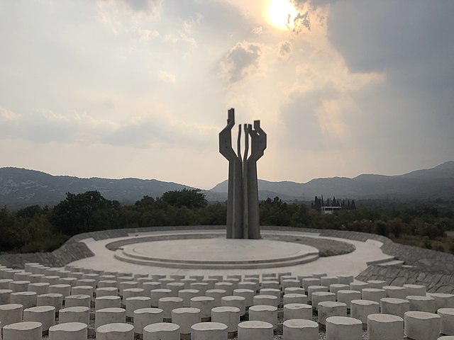 A memorial for the fallen from Montenegro's Lješanska Nahija region designed by Svetlana Kana Radević, 1980