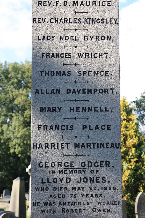 Base of the Reformers' Memorial, Kensal Green Cemetery, showing Place's name