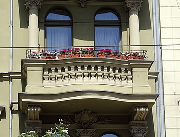 Detail of 1st floor balcony