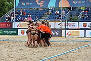 Deutsch: Beachhandball Europameisterschaften 2019 (Beach handball Euro); Tag 6: 7. Juli 2019 – Spiel um Platz Drei, Frauen, Kroatien-Niederlande 0:2 (14:23, 20:22) English: Beach handball Euro; Day 6: 7 July 2019 – Women's Bronze Medal Match – Croatia-Netherlands 0:2 (14:23, 20:22)