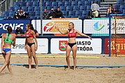 Deutsch: Beachhandball Europameisterschaften 2019 (Beach handball Euro); Tag 2: 3. Juli 2019 – Frauen, Vorrunde Gruppe D, Ukraine-Deutschland 2:0 (23:22, 32:24) English: Beach handball Euro; Day 2: 3 July 2019 – Women Preliminary Round Group D – Ukraine-Germany 2:0 (23:22, 32:24)