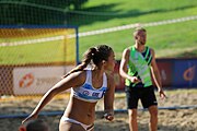 Deutsch: Beachhandball Europameisterschaften 2019 (Beach handball Euro); Tag 4: 5. Juli 2019 – Frauen, Viertelfinale, Niederlande-Griechenland 2:1 (25:12, 18:24, 7:6) English: Beach handball Euro; Day 4: 5 July 2019 – Quarter Final Women – Netherlands-Greece 2:1 (25:12, 18:24, 7:6)