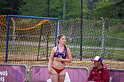 Deutsch: Beachhandball bei den Olympischen Jugendspielen 2018; Tag 6, 11. Oktober 2018; Mädchen, Platzierungssspiel Ränge 11-12 – Amerikanisch Samoa-Mauritius 2:1 English: Beach handball at the 2018 Summer Youth Olympics at 11 October 2018 – Girls Placement Match 11-12 – American Samoa-Mauritius 2:1