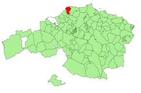 Localização do município de Górliz na Biscaia