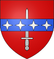 Di rosso, alla spada d'argento, alla fascia d'azzurro, cucita, attraversante sul tutto, caricata di quattro stelle (4) anch'esse d'argento (Saulxures-lès-Bulgnéville, Francia)