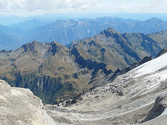 Blick vom Zwischbergenpass auf die Alpe Pontimia