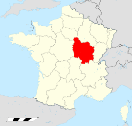 बूर्गान्यचे फ्रान्स देशाच्या नकाशातील स्थान