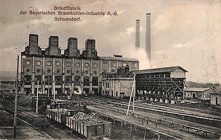Brikettfabrik Bayrische Braunkohlen Industrie Schwandorf