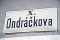 Čeština: Brno X. jako pozůstatek starého administrativního dělení Brna na uliční ceduli na domě Šimáčkova 713/2, na začátku Ondráčkovy ulice u křižovatky se Šimáčkovou. Brno-Líšeň