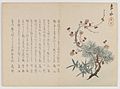 Pergamen s čínským textem a kresbou tří propletených větévek
