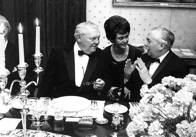 Wilson with West German Chancellor Ludwig Erhard.