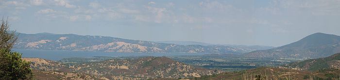 View of Clear Lake and Mount Konocti from CA Highway 175