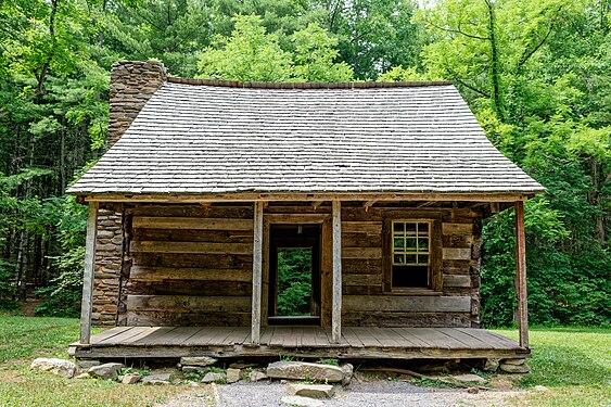 Roof of the Carter Shields Log Cabin in Tennessee