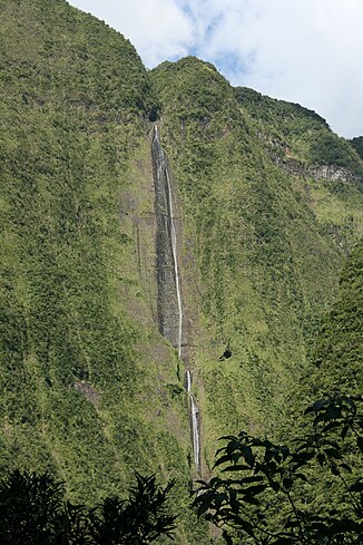 Cascade Blache (Réunion) - Uitzicht vanaf de weg naar Salazie