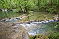 Gours en amont de la cascade.