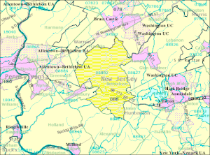 ریاستہائے متحدہ مردم شماری بیورو Census 2000 map of ZCTA 08802 Asbury, New Jersey
