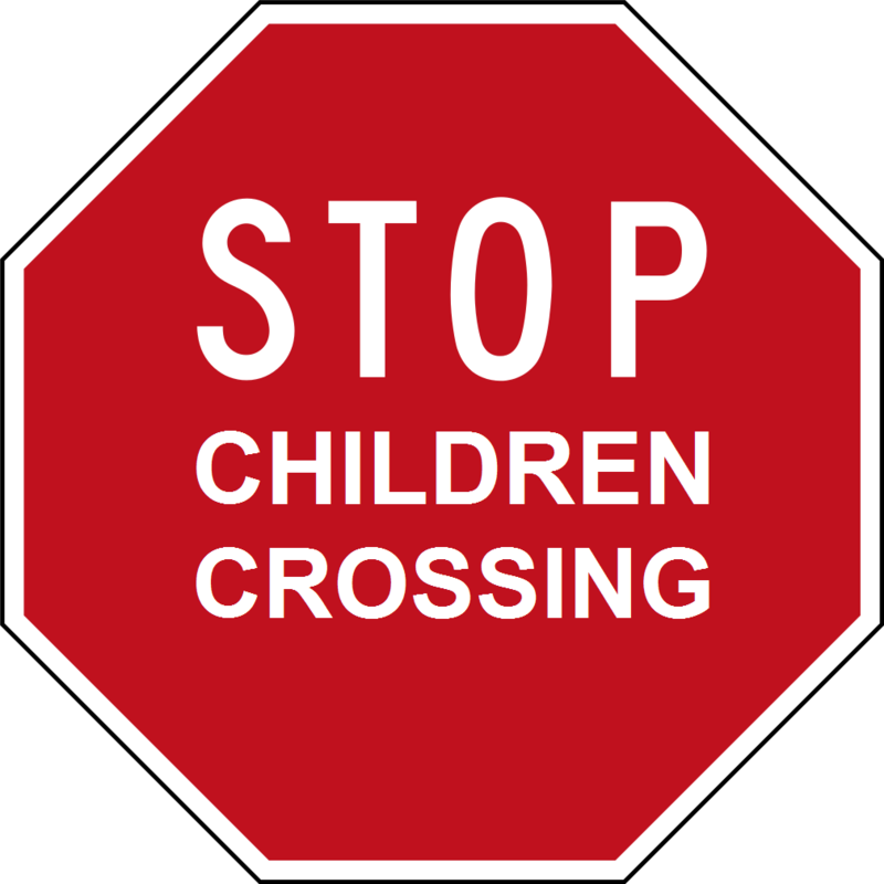 stop children crossing sign