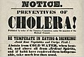 Truyền đơn của Ủy ban Y tế Thành phố New York năm 1832 — lời khuyên y tế công cộng lỗi thời này cho thấy sự thiếu hiểu biết về căn bệnh này và các yếu tố gây bệnh vào thời kỳ đó.