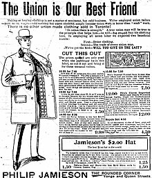 Advertisement in Citizen and Country (4 May 1900) from a tailor who proclaims his support for Trade Unionism Citzen and Country 4 May 1900 Advertisement.jpg