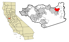 Contra Costa County California Incorporated and Unincorporated areas Oakley Highlighted.svg