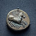 Corinth - 415-387 BC - silver stater - Pegasos - head of Athena - London BM RPK-p6B-30-Cor