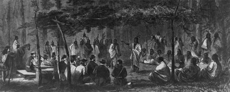 File:Council at Medicine Creek lodge with the Kiowa and Comanche Indians - - sketched by J. Howland. LCCN96503277 (cropped).jpg