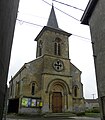 Church in the village of Cunel, France. The steeple was a German machine gun post during the Meuse-Argonne Offensive.