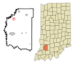 Daviess County Indiana Incorporated and Unincorporated areas Plainville Highlighted.svg