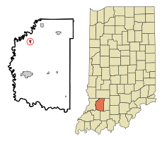 Location of Plainville in the state of Indiana
