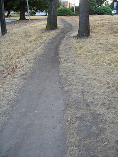 Desire path travel path created by use