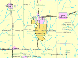 Detailed map of Pittsburg, Kansas