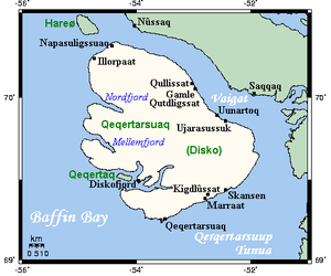 Мапа острова Діско