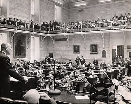 Governor Donald Russell addressing the Assembly in 1964