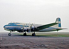 Douglas DC-4 at Liverpool Speke Airport, 1964 Douglas DC-4 G-APEZ Starways SPK 220264 edited-3.jpg