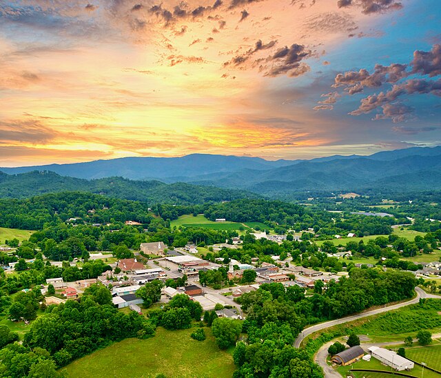Downtown Hayesville from the air