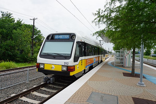 Blue Line train at Downtown Rowlett