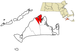 Dukes County Massachusetts incorporated and unincorporated areas Tisbury highlighted.svg