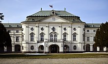 Episcopal Summer Palace, the seat of the government of Slovakia in Bratislava Episcopal Summer Palace in Bratislava, in 2018.jpg