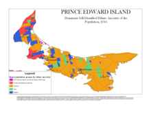 Dominant self-identified ethnic origin of the population of Prince Edward Island Ethnic origin of the population of Prince Edward Island.png