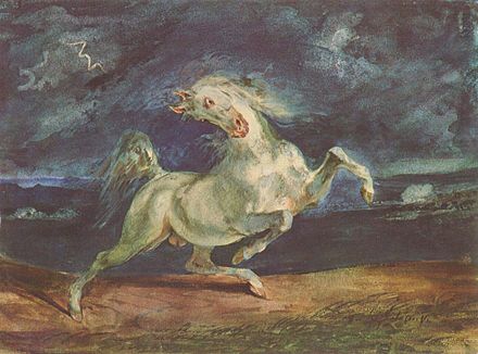 Cheval effrayé d'Eugène Delacroix.