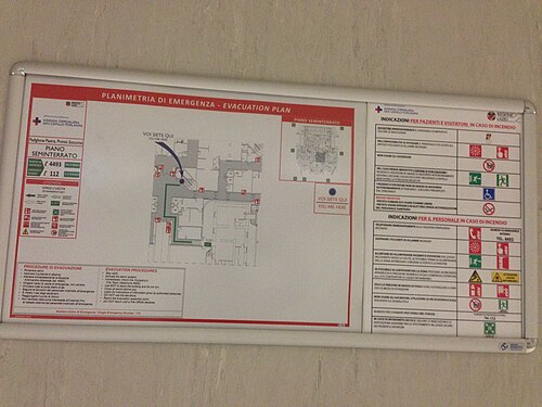 Evacuation plan in San Camillo Hospital