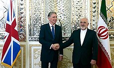 FM Javad Zarif meeting with UK Secretary of State for Foreign and Commonwealth Affairs Philip Hammond in Shahrbani Palace 139406011805265955943724.jpg