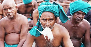 <span class="mw-page-title-main">2017 Tamil Nadu farmers' protest</span> Protest by Tamil Nadu farmers in Delhi