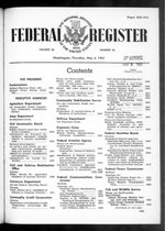 Thumbnail for File:Federal Register 1961-05-04- Vol 26 Iss 85 (IA sim federal-register-find 1961-05-04 26 85).pdf