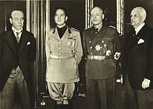 Frantisek Chvalkovsky, Galeazzo Ciano, Joachim von Ribbentrop, Kalman Kanya First Vienna Award Negotiations.jpg